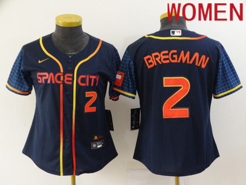 Women Houston Astros #2 Bregman Blue City Edition Game Nike 2022 MLB Jersey